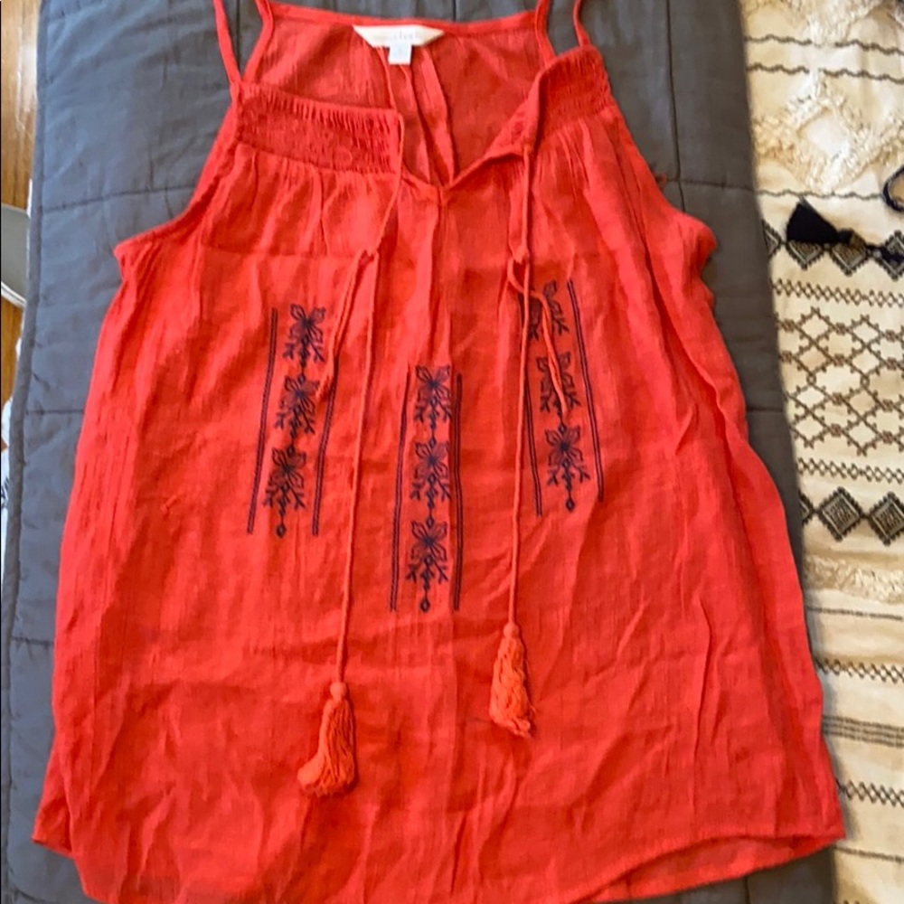 Dark salmon tank top